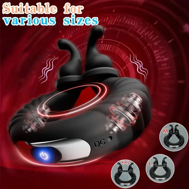 Anneau vibrant homme – Stimulateur clitoridien – 10 modes – Silicone doux – USB