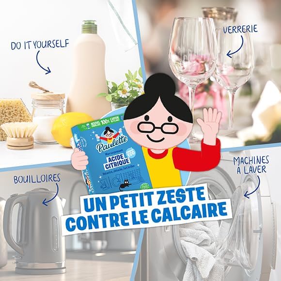 Paulette - Acide Citrique en Poudre - Détartrant Multi-Usage - 800g