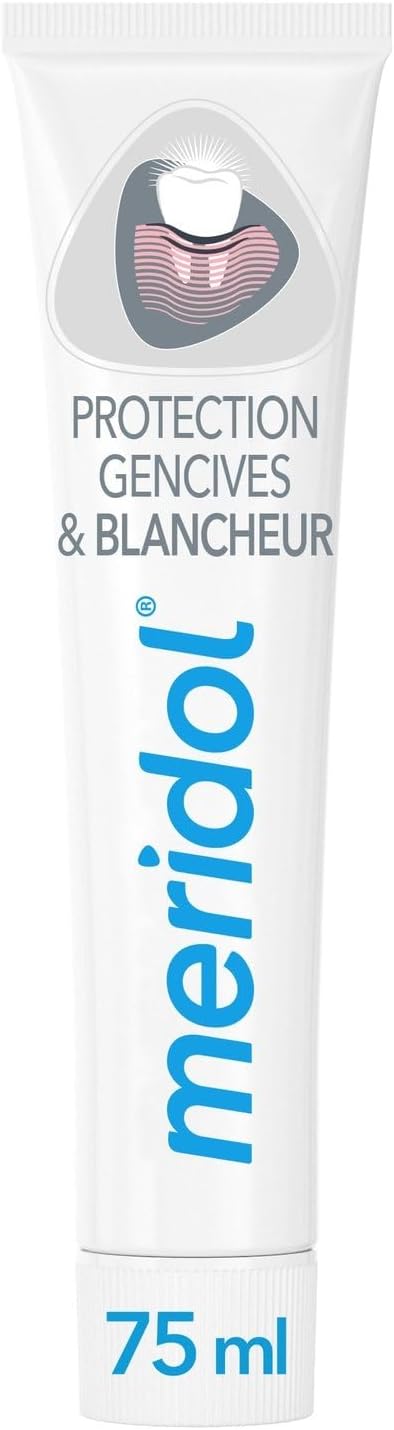 Meridol Soin Dentaire Blanchissant, Protection Douce Anti-Saignement pour Gencives Sensibles (Tube 75 ml) – Pack de 3 – Vendu par lot