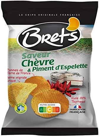 BRET'S - Chips Saveur Chèvre Et Piment D'Espelette 125G - Lot De 2