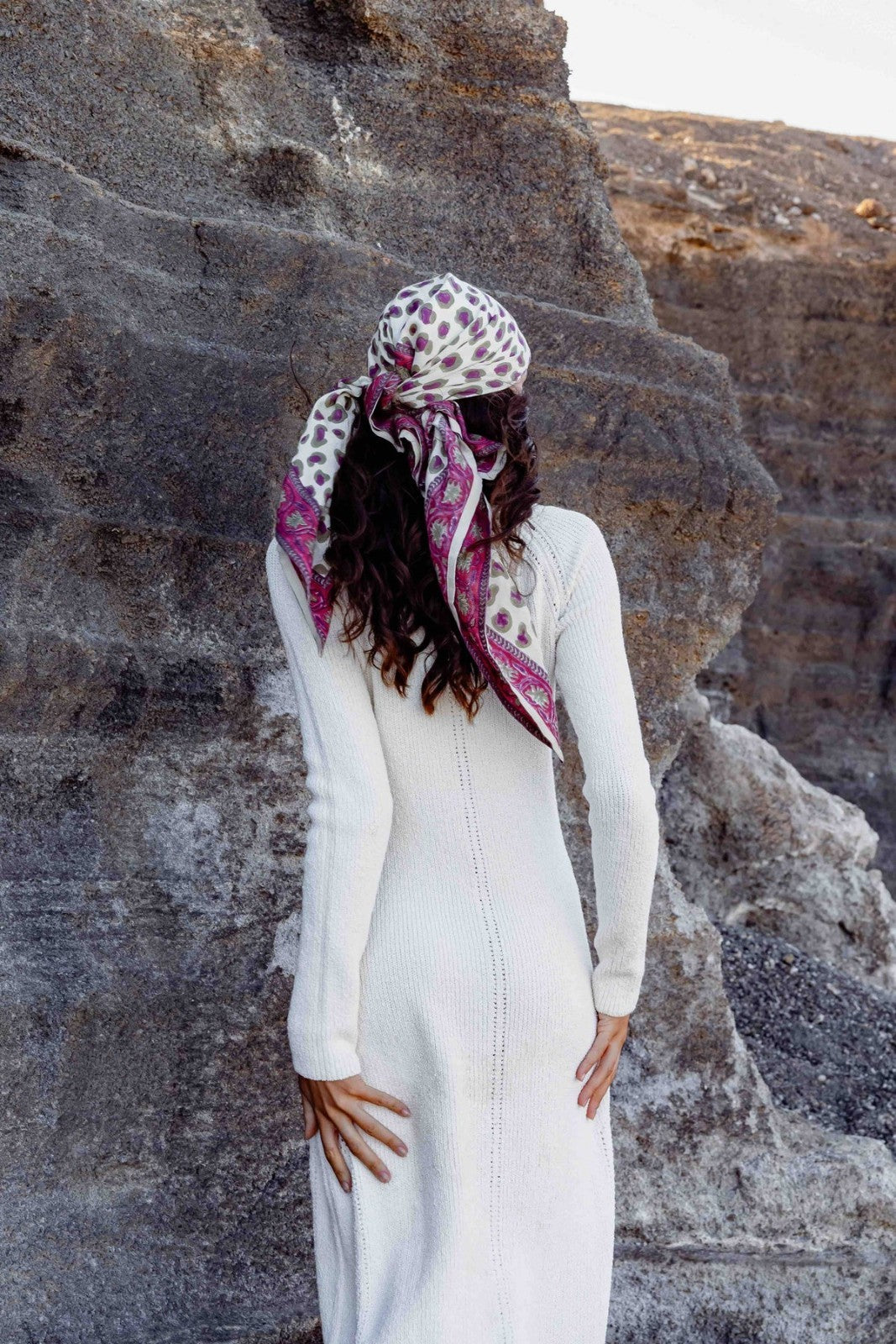 Foulard Léandro fuchsia - Maradji 100% Coton - Cheveux - Cou - Accessoire