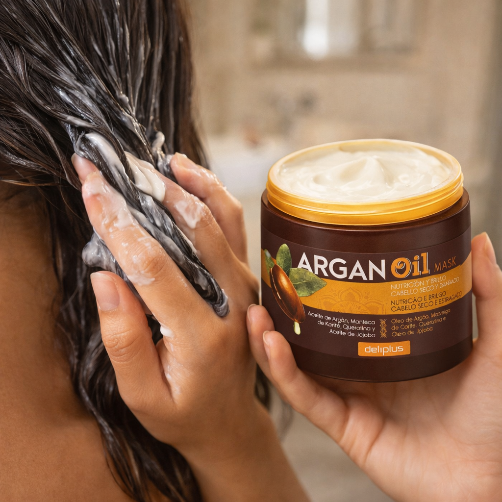 DELIPLUS MASQUE POUR CHEVEUX SECS ET ABÎMÉS À L'HUILE D'ARGAN 200ML Argan Oil