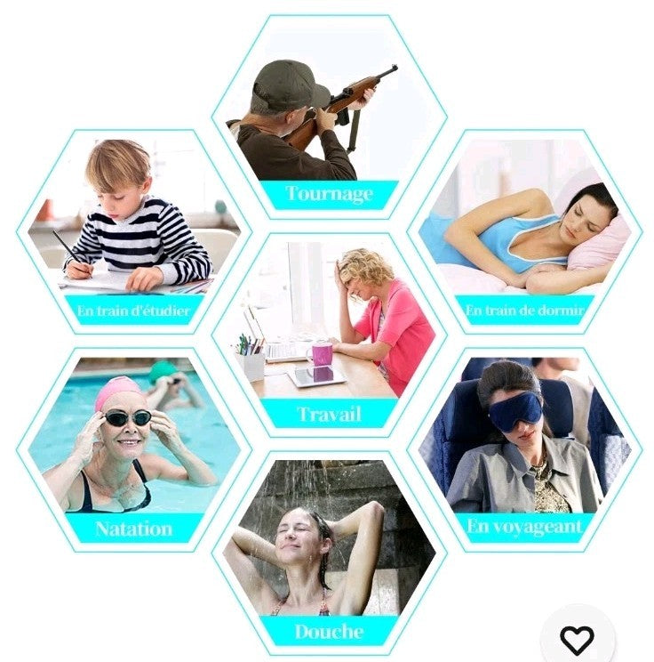 Bouchon d'Oreille 6 Paires Boule Quies En Silicone Quies Moulables Réutilisables