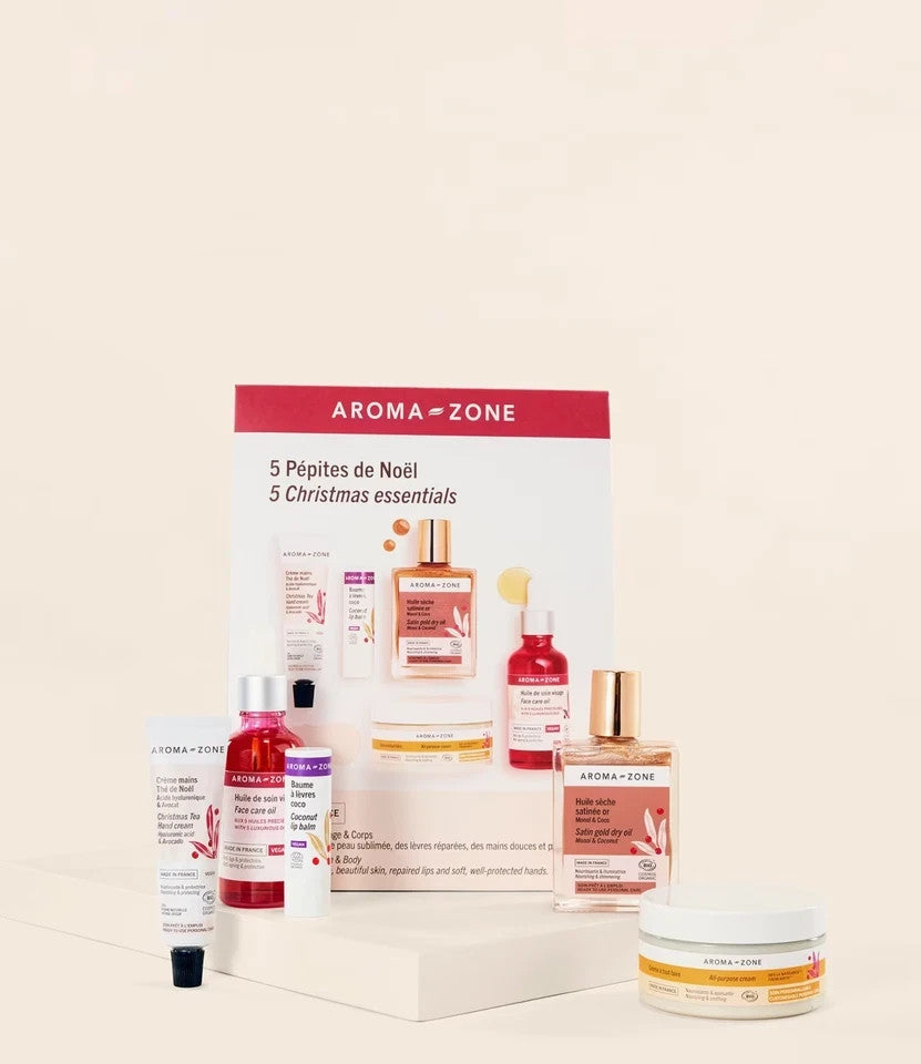 Coffret Aroma-Zone Mes 5 Pépites de Noël Soins Naturels & Vegan Cadeau pas cher