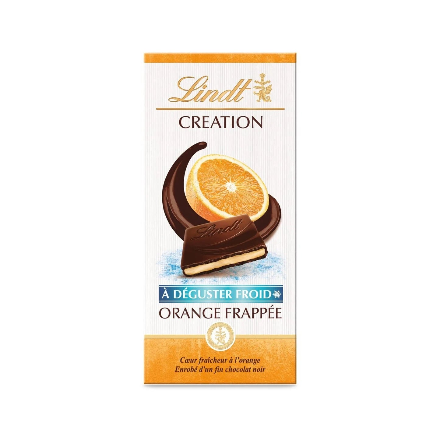 Tablette de chocolat Orange Frappée LINDT CREATION La tablette de 150g