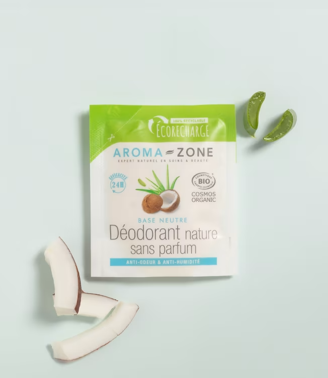 AROMA-ZONE Déodorant nature sans parfum éco recharge 50ml