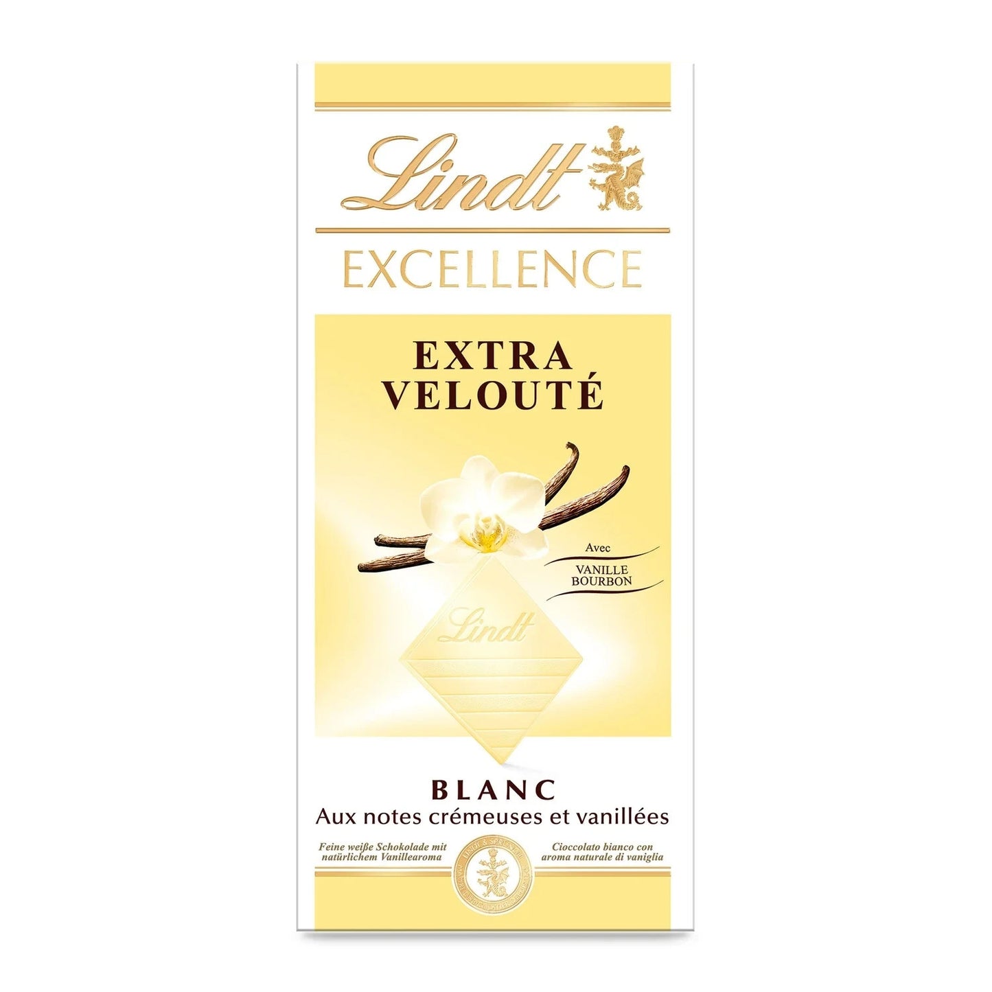 Tablette de Chocolat Blanc Vanille LINDT La tablette de 100g