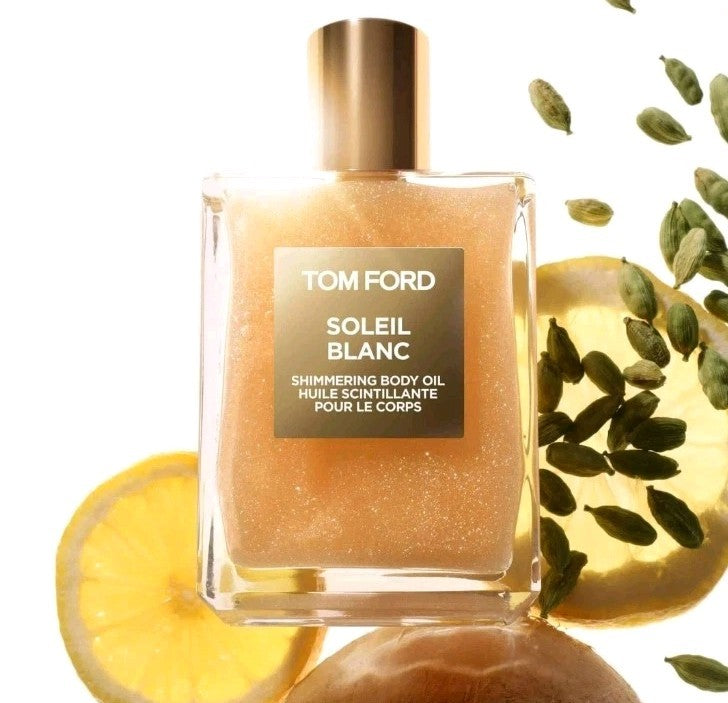 Soleil Blanc - Huile Pailletée Corps Dorée Top Ford 100ml