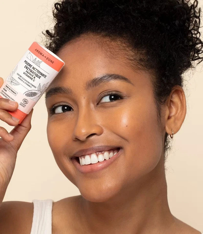 AROMA ZONE Poudre Nettoyante Enzymatique Papaye & Vitamine C - 100% Naturelle