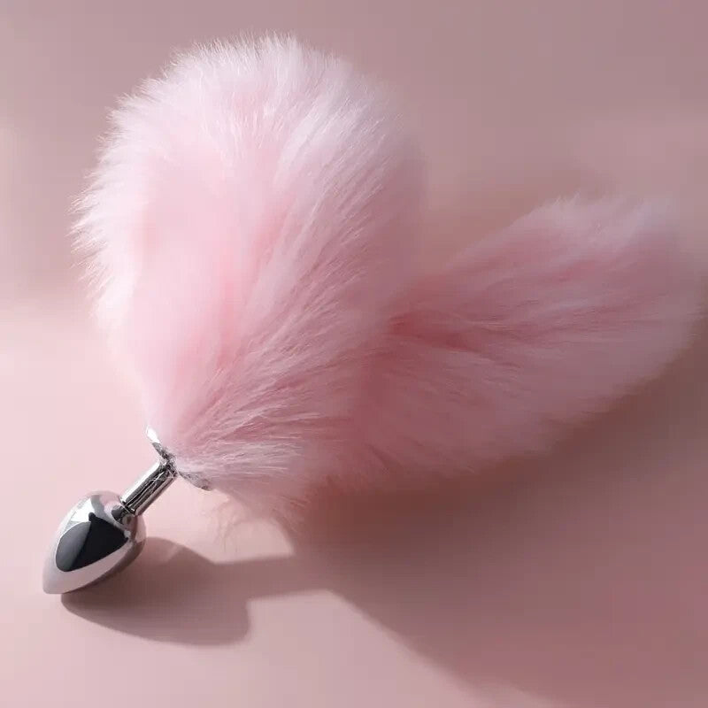 Plug anal Queue renard Rose Pastel Style Métal Taille M GODE - SEX TOYS
