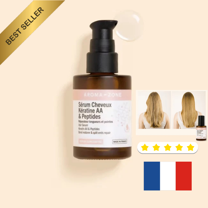 Aroma-zone Sérum Cheveux Kératine AA & Peptides, Effets réparateurs + 80%
