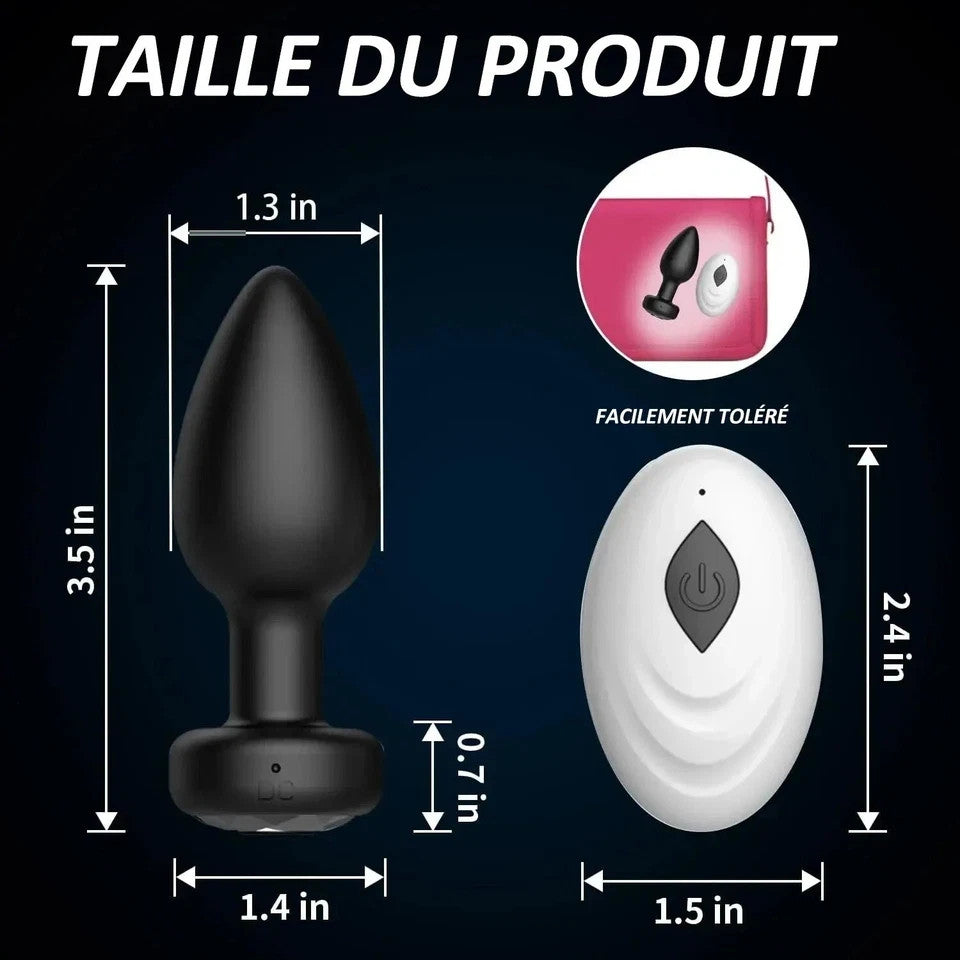 Plug Anal Vibrant Sextoy Femme Homme 10 Modes De Vibrations USB Télécommande
