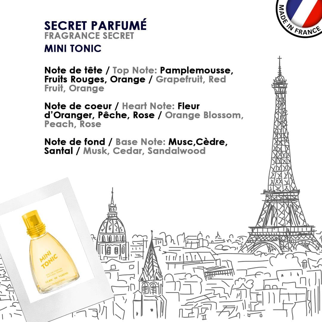 ULRIC DE VARENS - Eau de Parfum Mini Tonic - Hespéridé, Floral, Musqué - Parfum Femme - Vaporisateur - Made in France - 25 ml