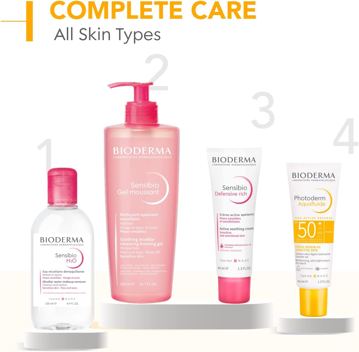 BIODERMA Photoderm Aquafluide SPF50+ Fluide solaire visage, très haute protection UVA et UVB - Soin hydratant et matifiant - Peaux sensibles - Texture rafraîchissante et toucher sec - Tube 40 ml