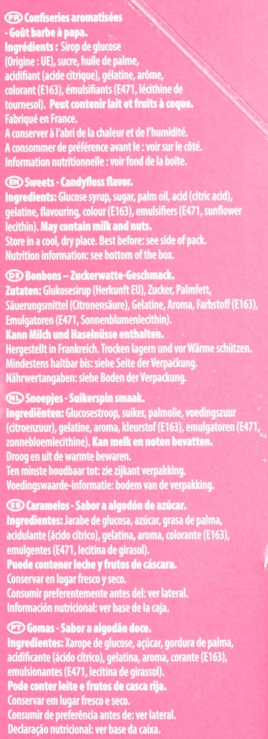 CARAMBAR Bonbons Carambar Barbe à Papa Boite 180 pièces, Rose (Lot de 1)