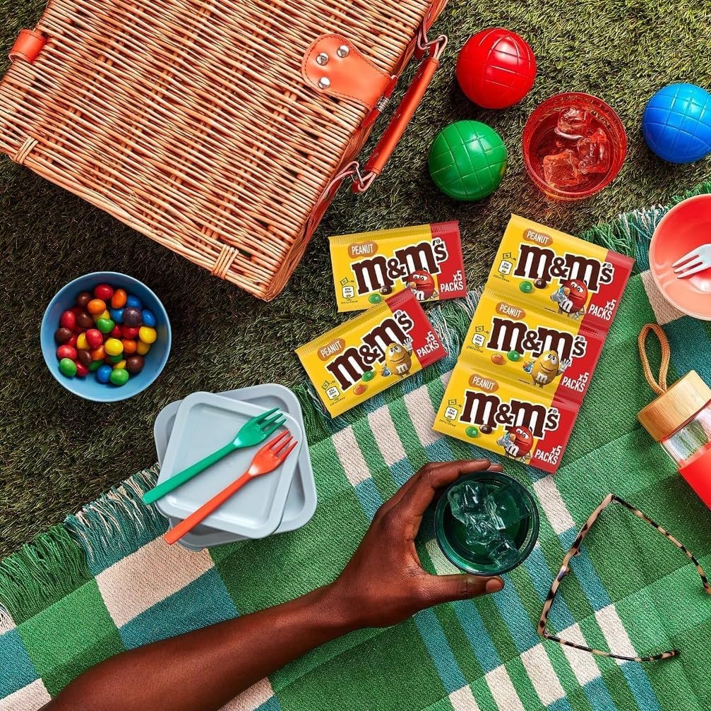 M&M'S PEANUT Bonbons chocolat au lait et cacahuètes 5 sachets de 36g