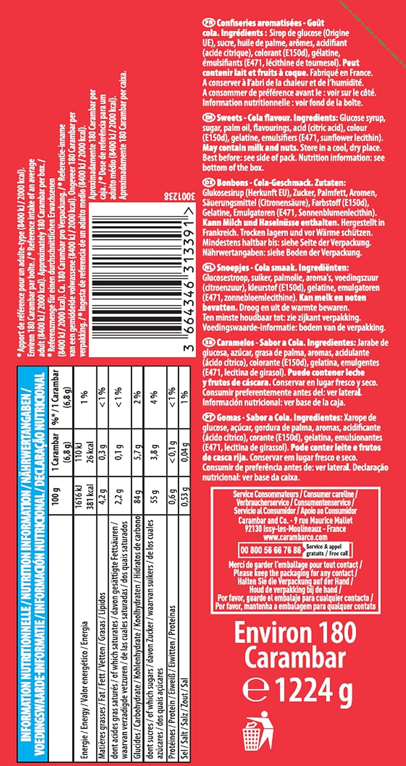 Carambar Bonbons Cola Boite 180 Pièces