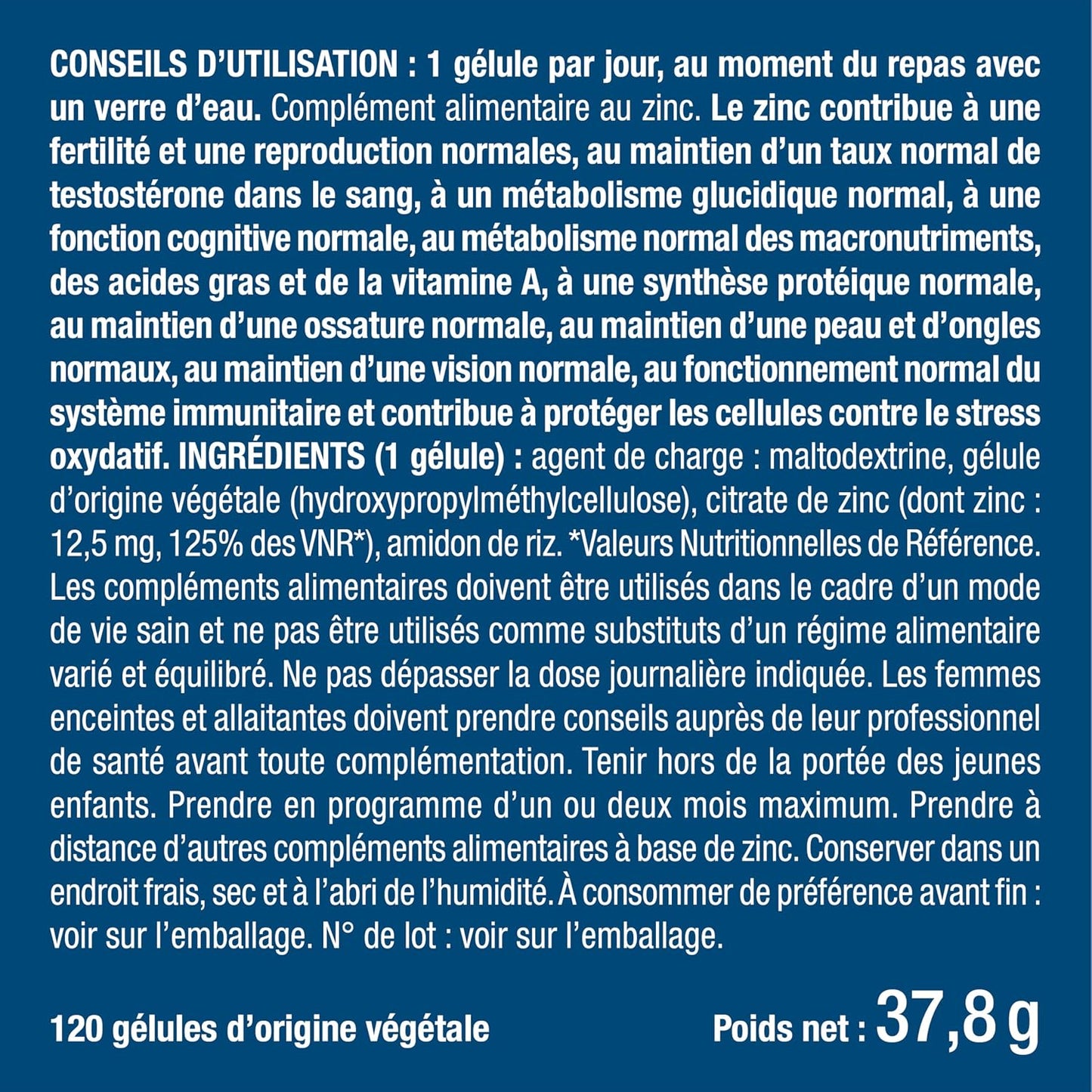 Zinc Citrate | Formule 100% Pure | Hautement Biodisponible