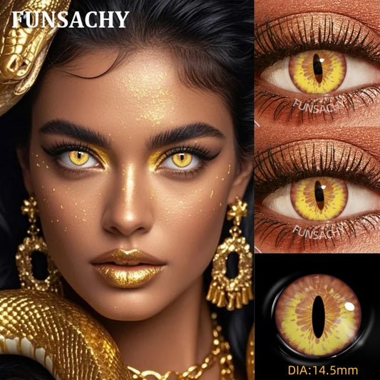 Lentilles Reptile & Dragon – Regard Hypnotique & Sauvage - 1 an - couleur jaune marron - déguisement
