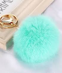 Women's Fashion Soft Fur Pom Pom Bag Keyring Gift Idea Car Girl