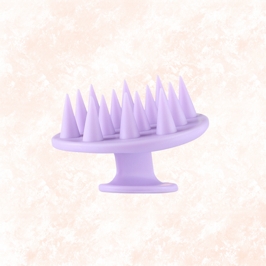 Brosse shampoing massage de tête en silicone doux 2 en 1 Lila Violet