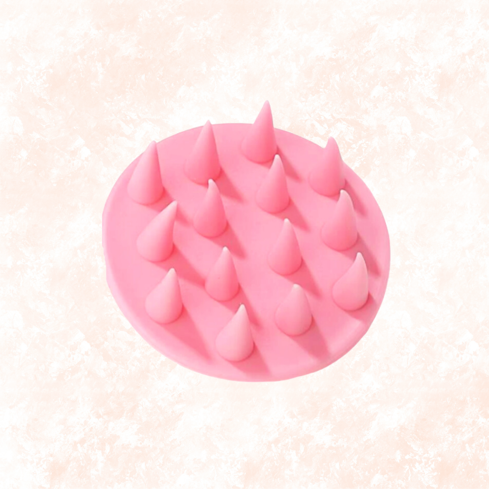 Brosse shampoing massage de tête en silicone doux 2 en 1 Rose