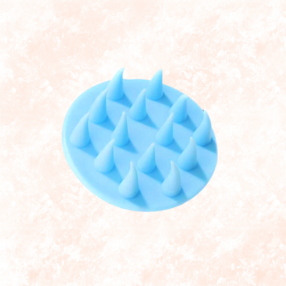 Brosse shampoing massage de tête en silicone doux 2 en 1 Bleu Azur