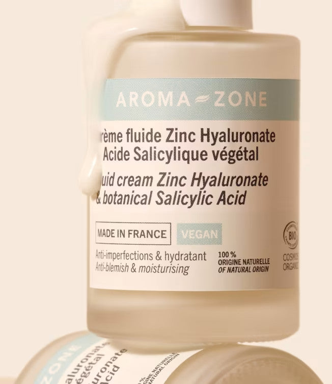 Aroma-zone crème fluide Zinc hyaluronate & Acide salicylique végétal 50ml