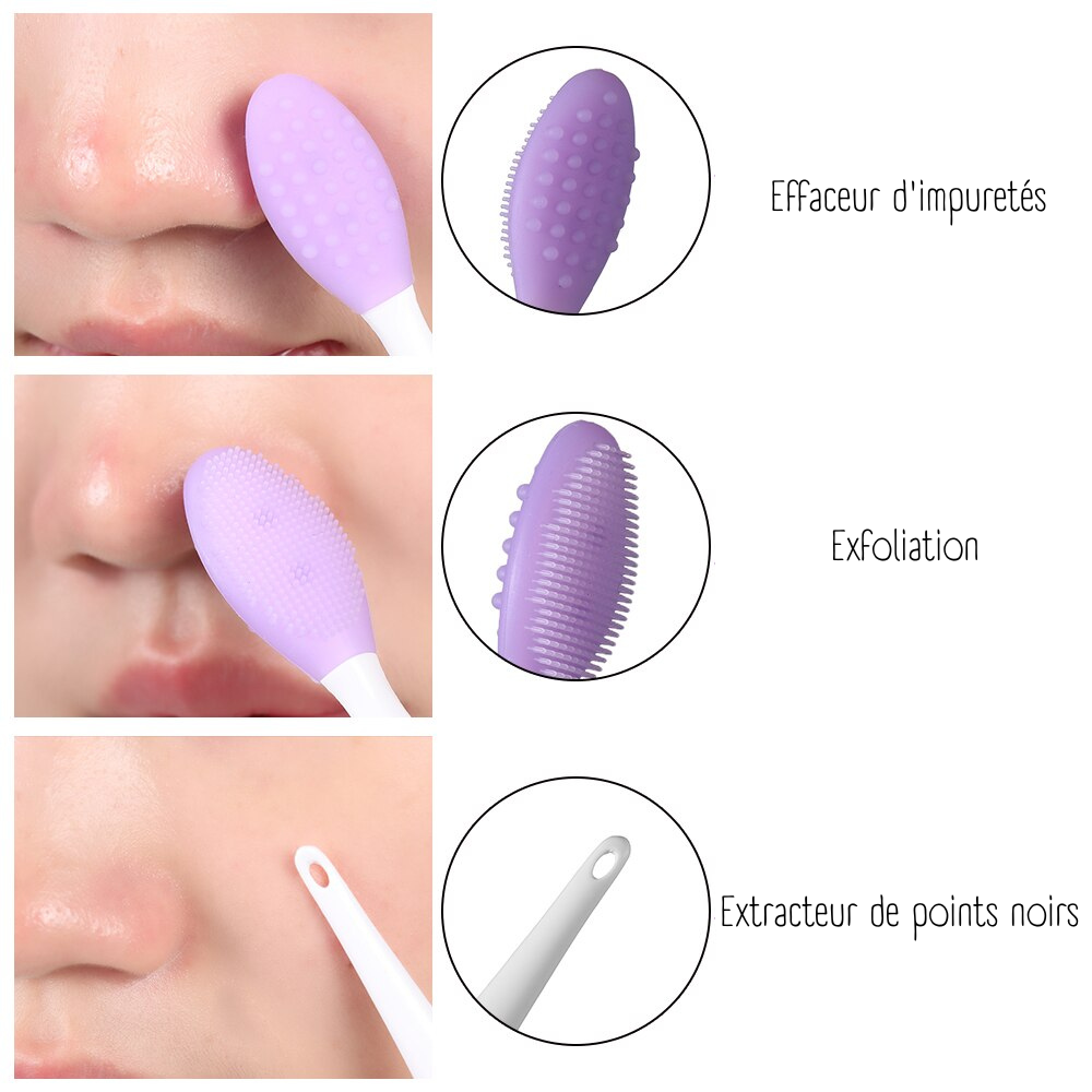 Brosse Exfoliante et Massante en Silicone pour le Nettoyage des Points Noirs - Mes Petits Moments