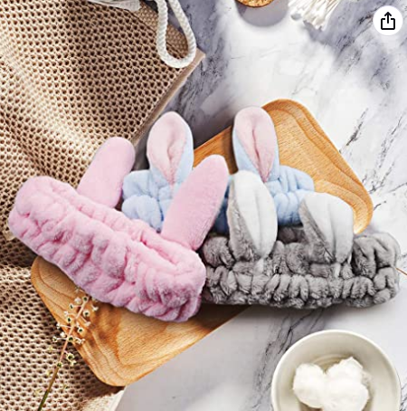 Bandeau Coréen Cheveux Oreilles de Lapin Gris - Mes Petits Moments