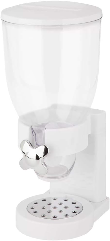 Distributeur de Stockage Distributeur de céréales, pâte à Bonbons, Fruits secs avec Roulette, récipient de 500 g et Distributeur intérieur (Blanc)