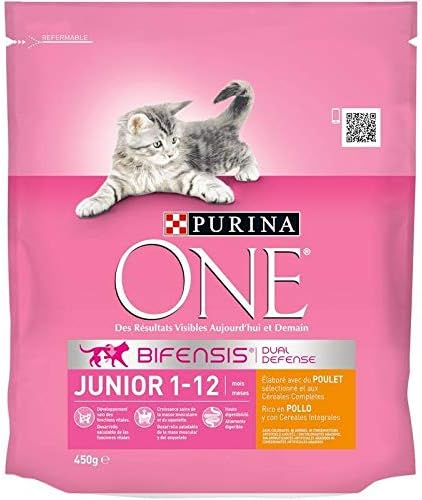 Animales de compañía PURINA One - Pienso para gatitos de pollo 450G - Pack de 4 - Vendido en pack