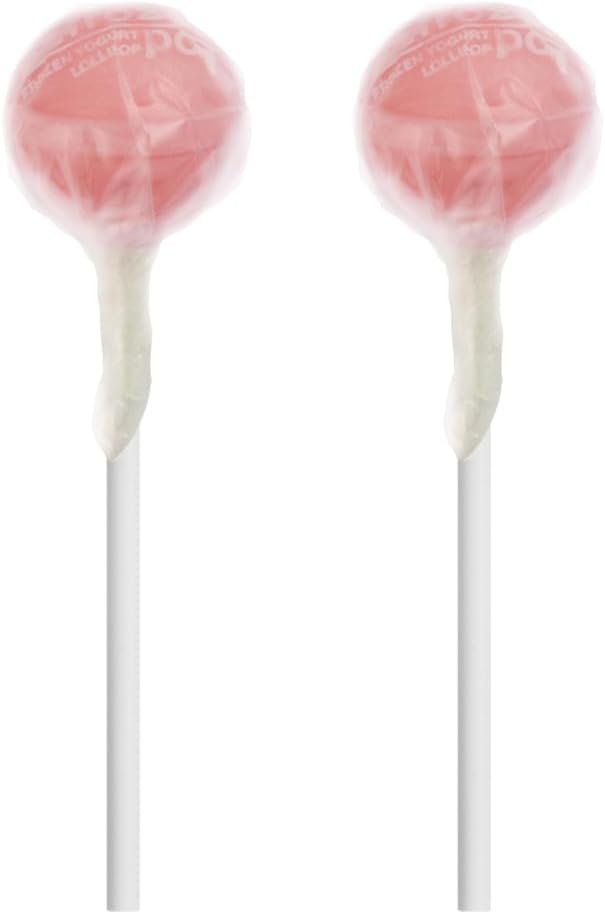 Caramelos Cerdán - Sucette au goût yaourt à la fraise Frozen Pop | Bonbon dur sans gluten ni allergènes | Sachet de 100 unités | Idéal pour fêtes, événements et anniversaires