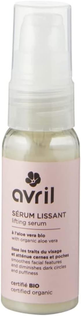 Avril - Sérum Lissant Bio - Lisse les Traits du Visage, Atténue Cernes et Poches - Aloe Véra Bio - 100% d'Origine Naturelle - Produit Végan, Fabriqué en France - 30ml