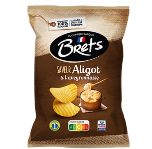 CHIPS BRETS ondulées saveur Aligot à l'Aveyronnaise 125 G LOT DE 4