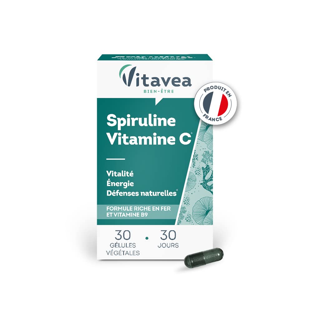 Vitavea Bien-être - Spiruline Vitamine C Fer & B9 Vitalité - 45 jours