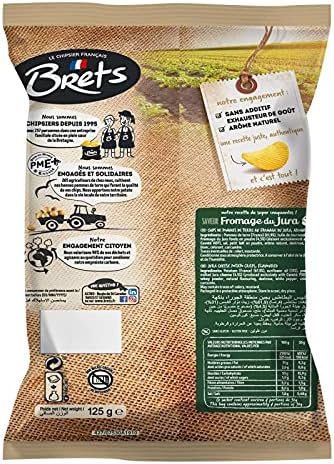 BRET'S - Patatas Fritas con Queso del Jura 125G - Pack de 4
