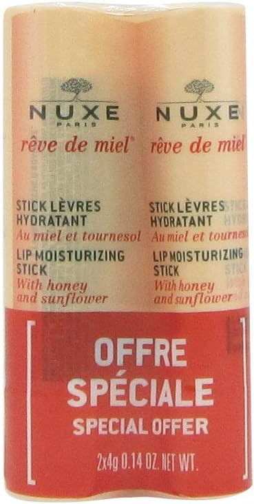Nuxe Rêve de Miel Stick Lèvres Hydratant au Miel de Tournesol Lot de 2 x 4 g