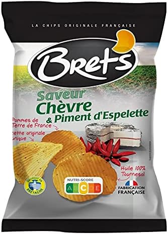 BRET'S - Patatas Fritas Sabor Cabra Y Pimiento De Espelette 125G - Pack De 4