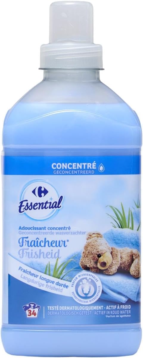 CARREFOUR ESSENTIAL Suavizante Concentrado Frescor Duradero, 360ml - Pack de 4