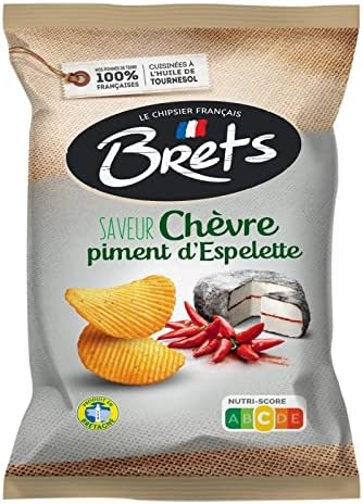 BRET'S - Patatas Fritas Sabor Cabra Y Pimiento De Espelette 125G - Pack De 4