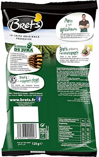 BRET'S - Patatas Fritas con Queso del Jura 125G - Pack de 4