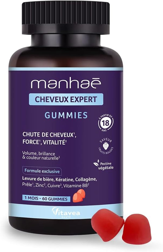 Vitavea Santé - Manhaé Cheveux Expert Gummies - Kératine, Zinc - 1 mois