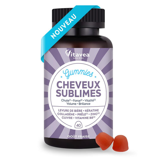 VITAVEA BIEN-ETRE - Gummies Belle Peau - Acide hyaluronique, Vitamine C, Vitamine E, Zinc et Immortelle d'Italie - Triple action : Antioxydant, éclat, souplesse de la peau - 30 Gummies - Goût pêche