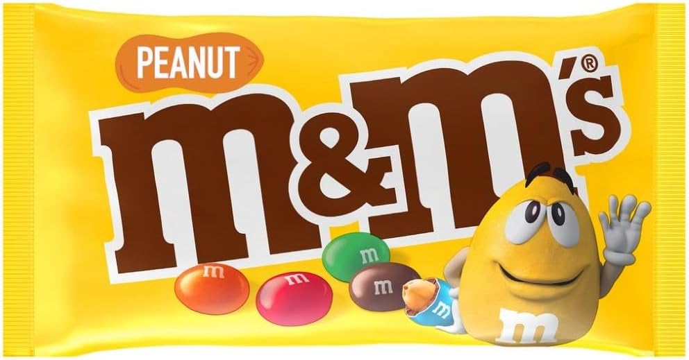 M&M'S PEANUT Bonbons chocolat au lait et cacahuètes 5 sachets de 36g