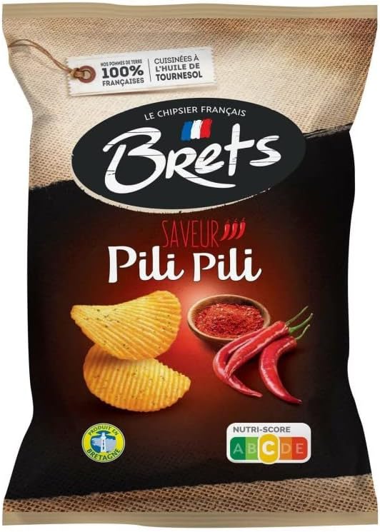 CHIPS AROMATISÉES ONDULÉES SAVEUR PILI PILI 125G, BRET'S, LOT DE 4