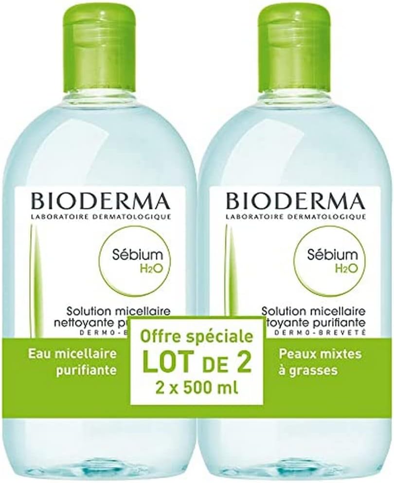 Bioderma Sébium H2O Solution Micellaire Lot de 2 x 500 ml