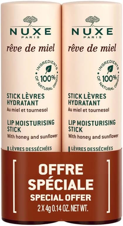 Nuxe Rêve de Miel Stick Lèvres Hydratant au Miel de Tournesol Lot de 2 x 4 g