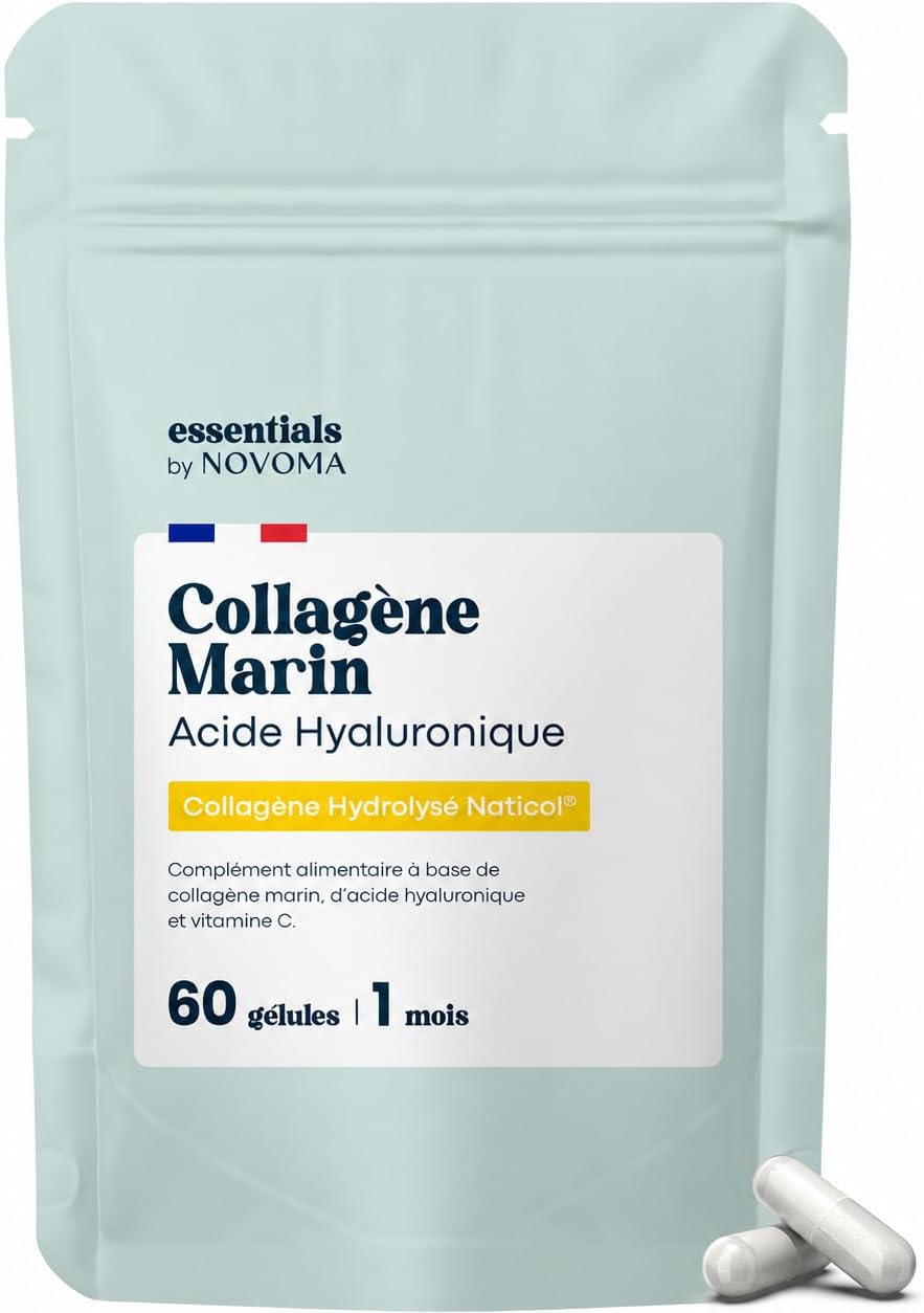 Collagene Marin + Acide Hyaluronique + Vitamine C, 120 Gélules - 2 Mois