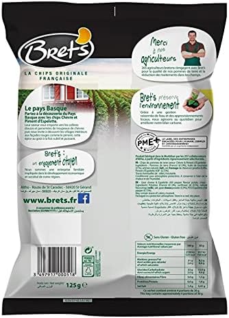 BRET'S - Patatas Fritas Sabor Cabra Y Pimiento De Espelette 125G - Pack De 4